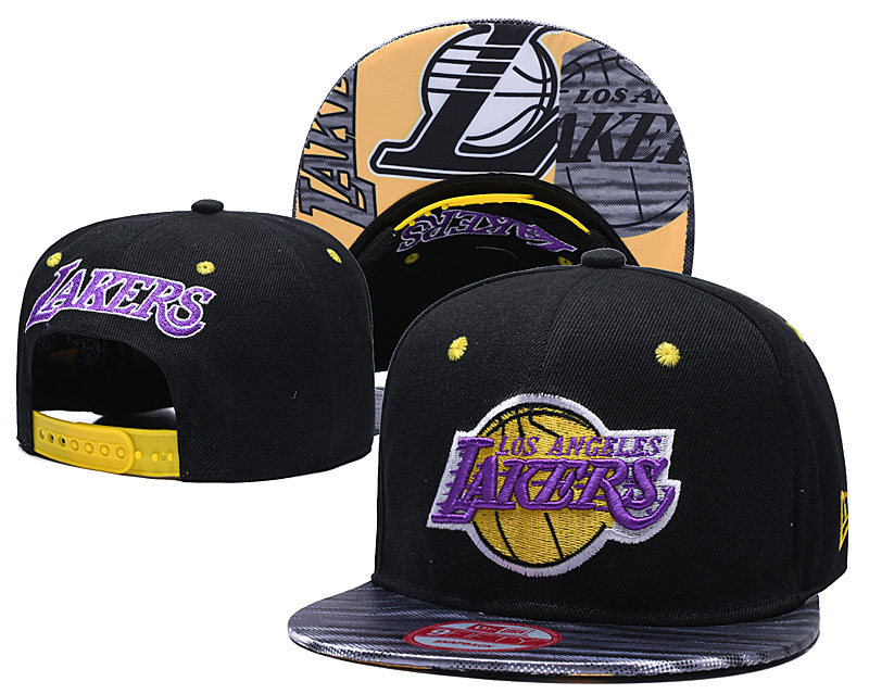 Lakers Team Big Logo Black Adjustable Hat TX