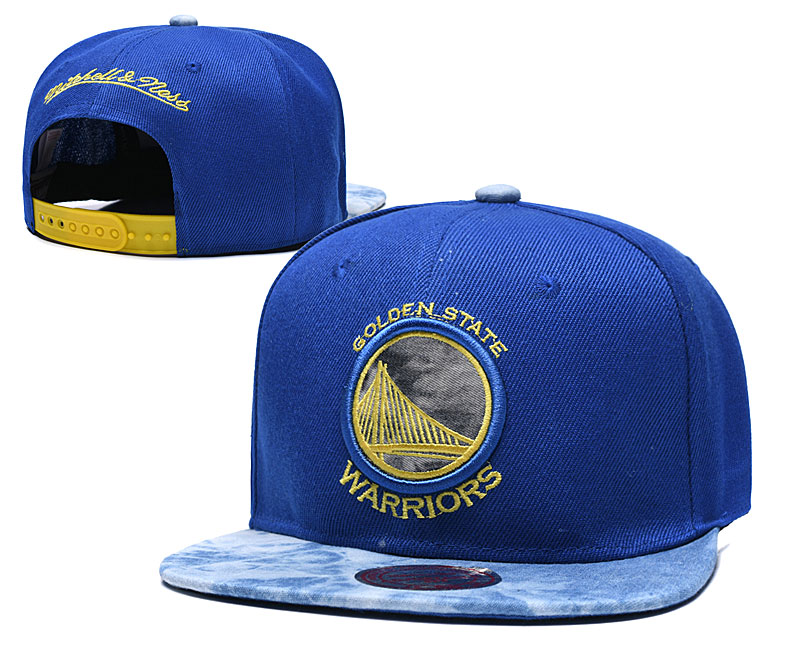 Warriors Team Logo Royal Mitchell & Ness Adjustable Hat TX