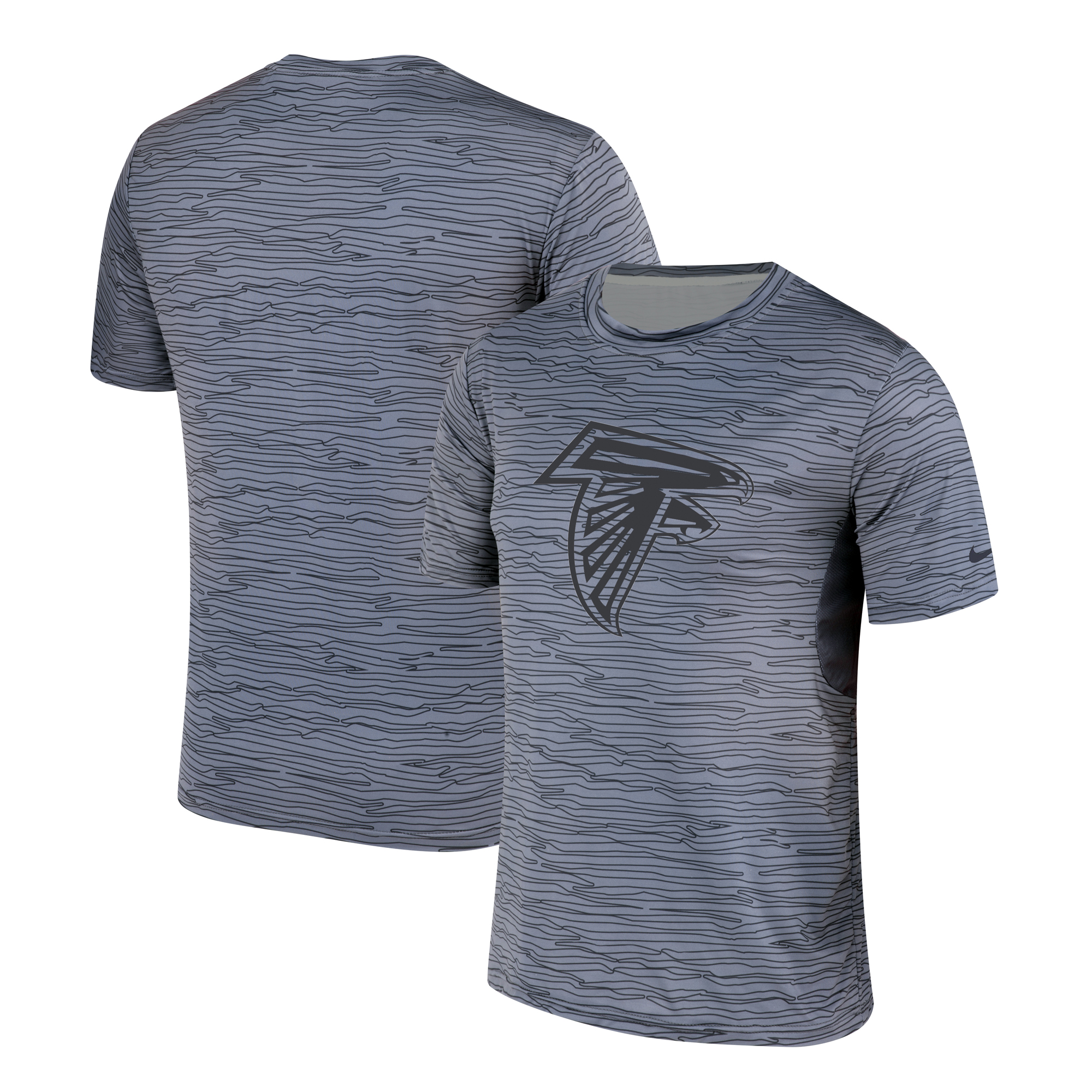 Men's Atlanta Falcons Nike Gray Black Striped Logo Performance T-Shirt