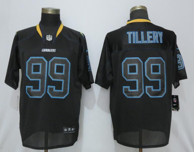 Nike Chargers 99 Jerry Tillery Black Lights Out Elite Jersey