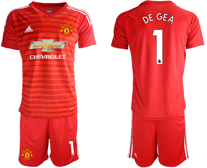 2019-20 Manchester United 1 DE GEA Red Goalkeeper Soccer Jersey