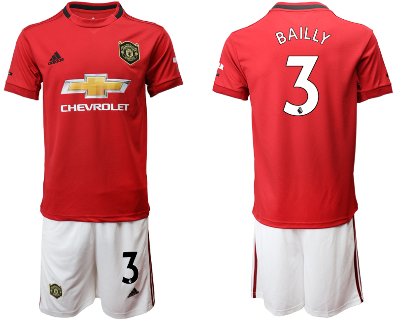2019-20 Manchester United 3 BAILLY Home Soccer Jersey