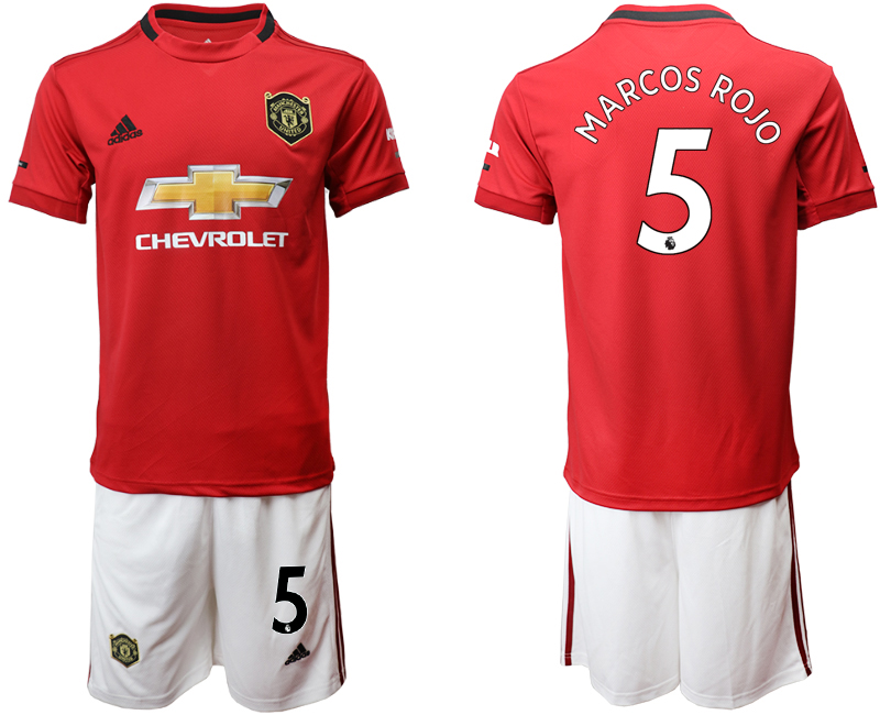 2019-20 Manchester United 5 MARCOS ROJO Home Soccer Jersey