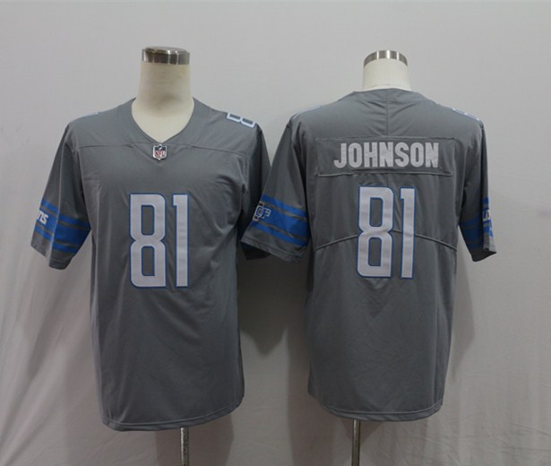 Nike Lions 81 Calvin Johnson Gray Color Rush Limited Jersey