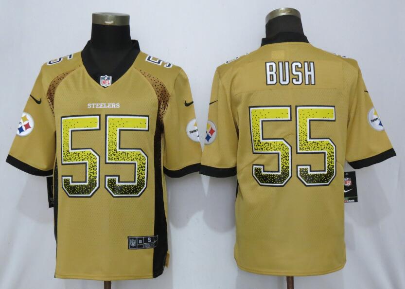 Nike Steelers 55 Devin Bush Yellow Drift Fashion Limited Jersey