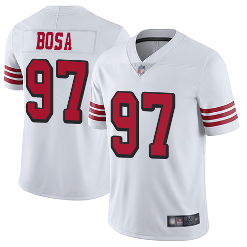Nike 49ers 97 Nick Bosa White 2019 NFL Draft First Round Pick Color Rush Vapor Untouchable Limited Jersey