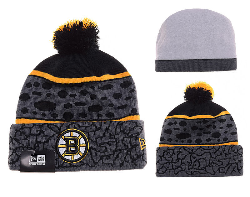 Bruins Team Logo Black Pom Knit Hat YD