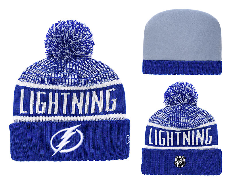 Lightning Fresh Logo Blue Pom Knit Hat YD