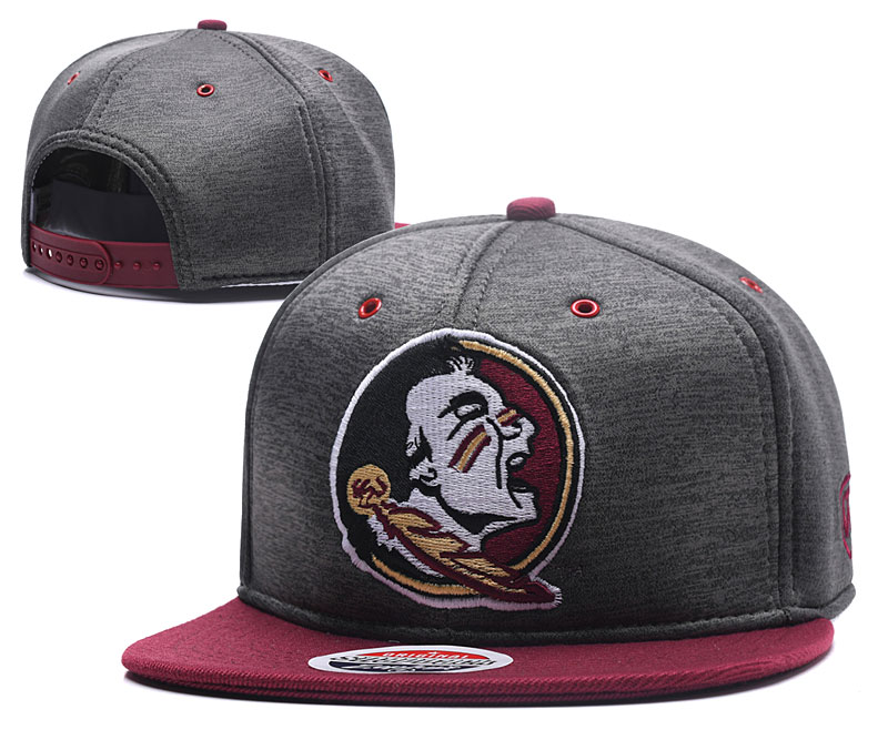 Florida State Seminoles Team Logo Gray Red Adjustable Hat GS