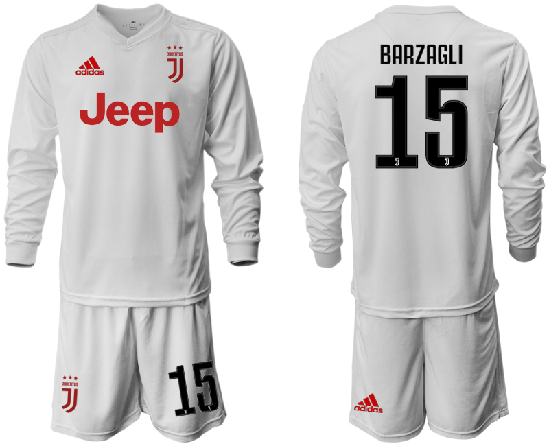 2019-20 Juventus 15 BARZAGLI Long Sleeve Away Soccer Jersey