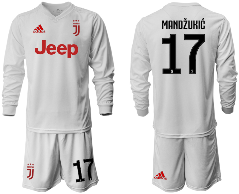 2019-20 Juventus 17 MANDZUKIC Long Sleeve Away Soccer Jersey