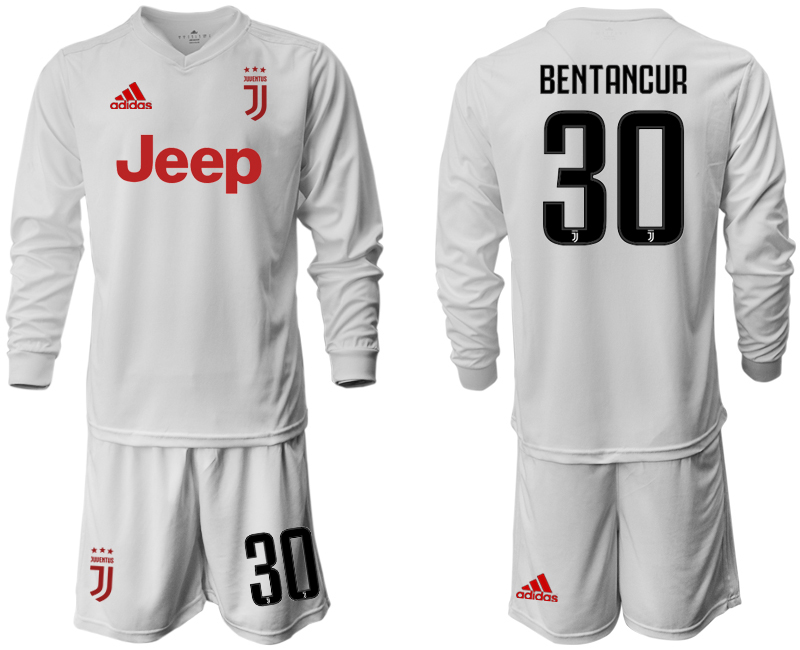 2019-20 Juventus 30 BENTANCUR Long Sleeve Away Soccer Jersey
