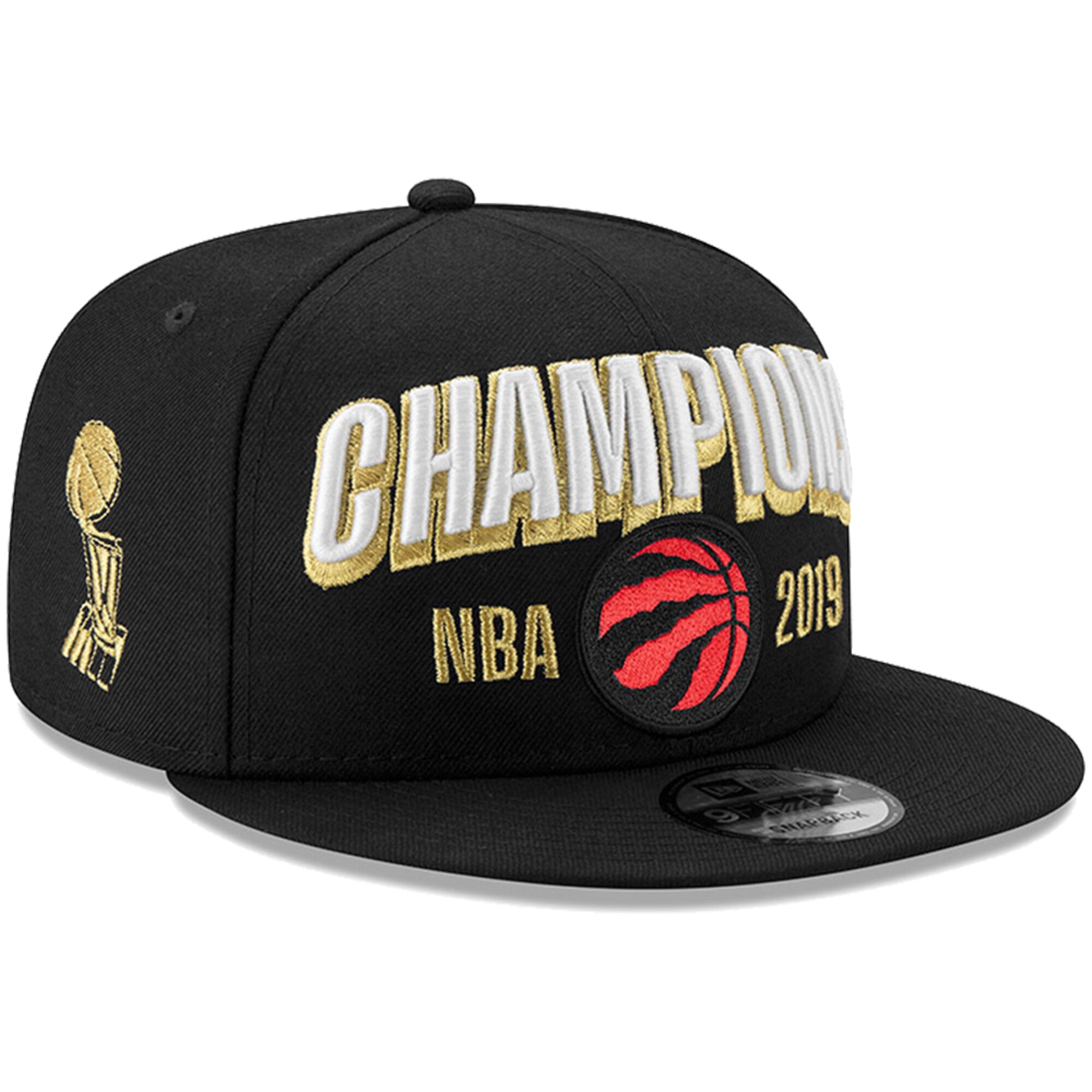 Raptors Team Logo Black 2019 NBA Finals Champions Adjustable Hat SG