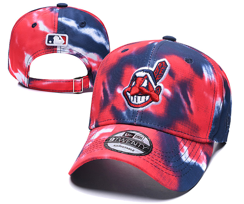 Indians Team Logo Red Navy Peaked Adjustable Fashion Hat YD