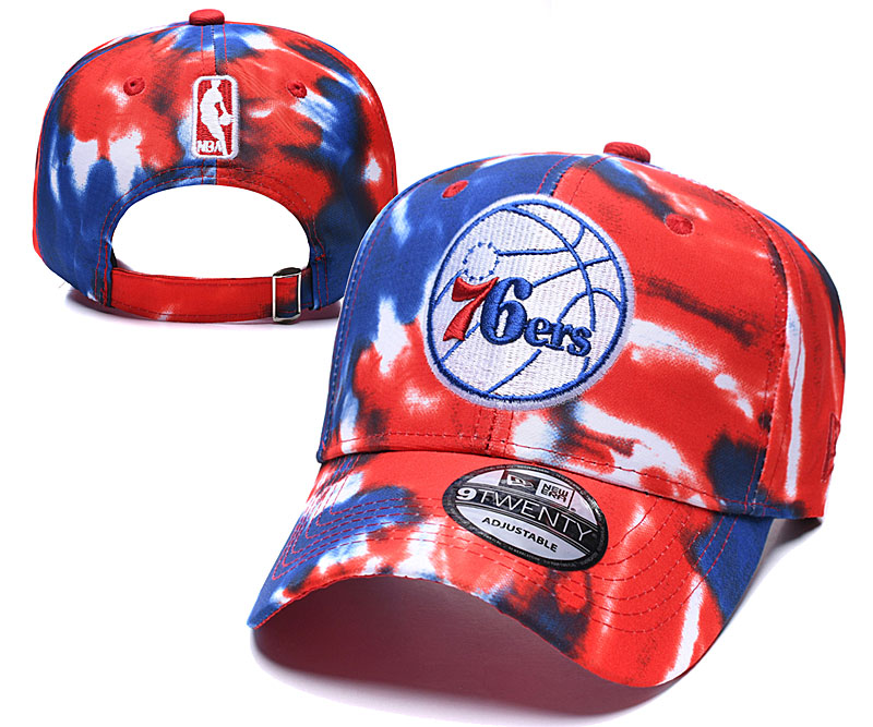 76ers Team Logo Red Blue Peaked Adjustable Fashion Hat YD