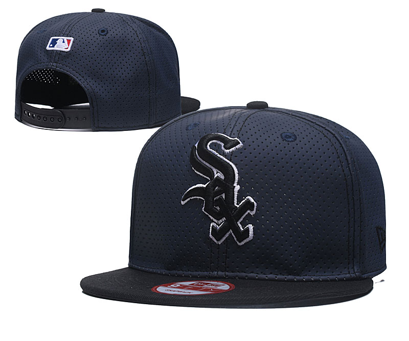 White Sox Team Logo Navy Black Adjustable Hat TX