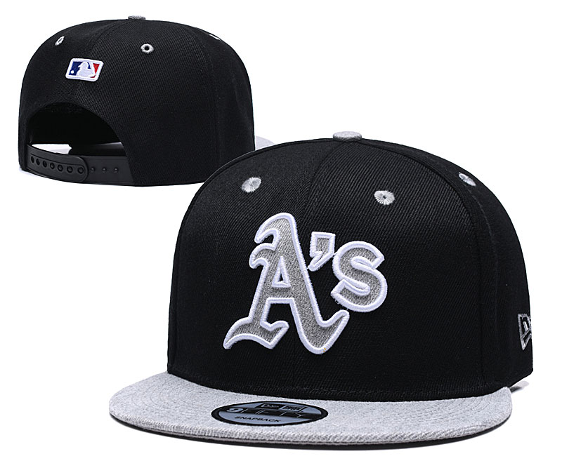 Athletics Team Logo Black Gray Adjustable Hat TX