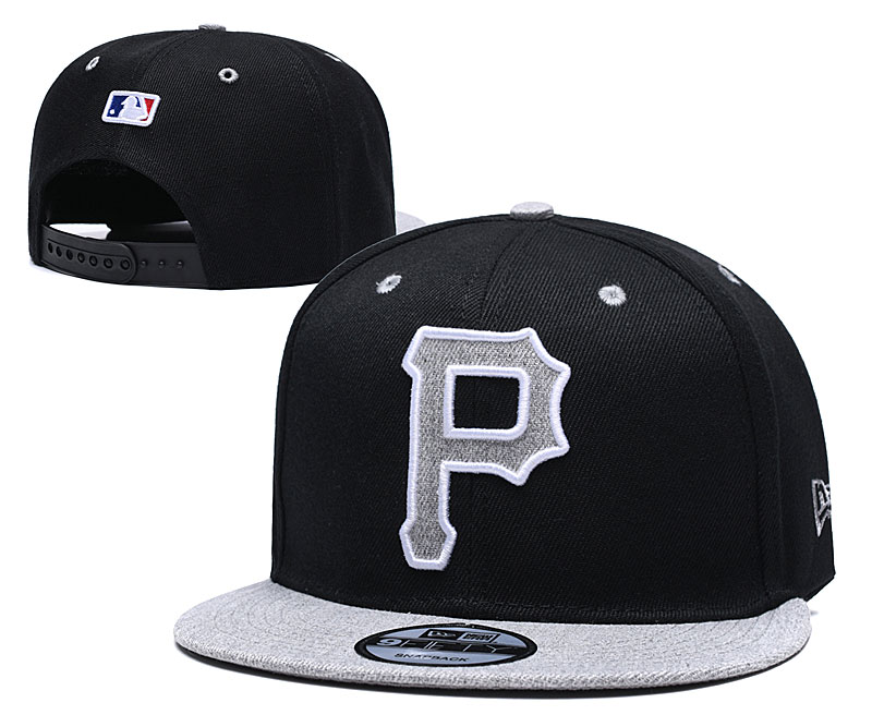 Pirates Team Logo Black Gray Adjustable Hat TX
