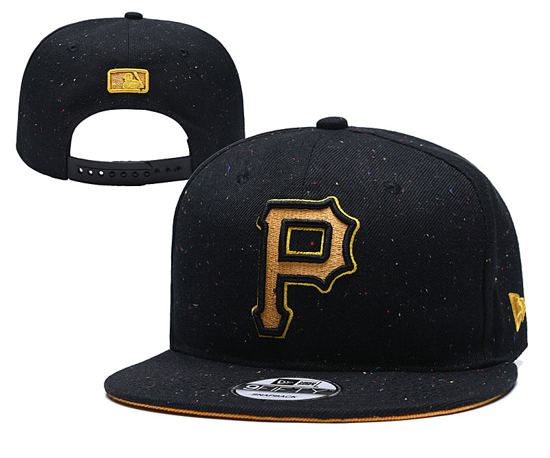 Pirates Team Gold Logo Black Adjustable Hat YD