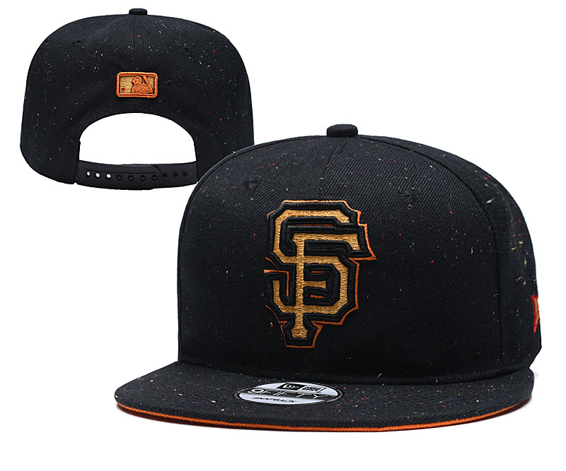 San Francisco Giants Team Gold Logo Black Adjustable Hat YD