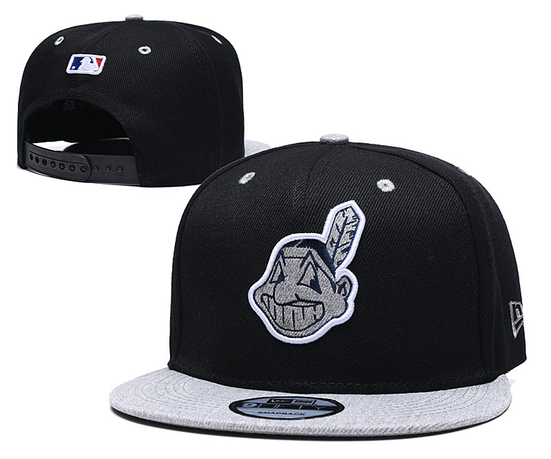 Indians Team Logo Black Adjustable Hat TX