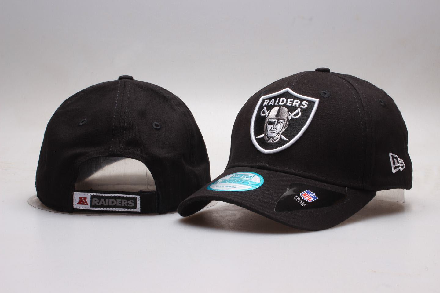 Raiders Team Logo Black Peaked Adjustable Hat YP
