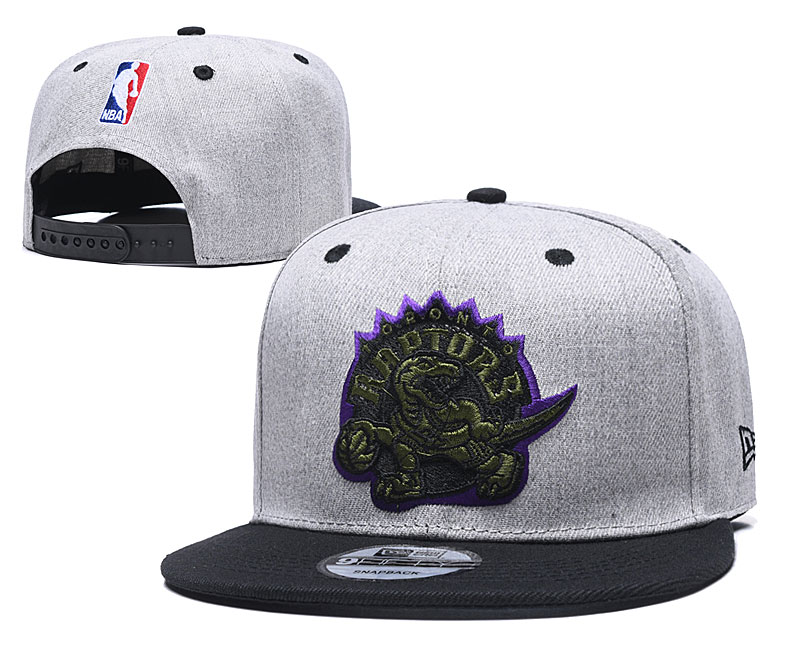 Raptors Team Logo Gray Black Adjustable Hat TX