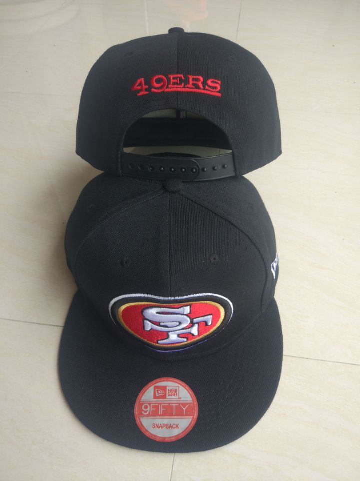 49ers Team Logo Black Adjustable Hat LT