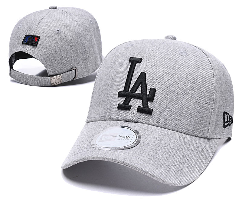Dodgers Fresh Logo Gray Peaked Adjustable Hat TX