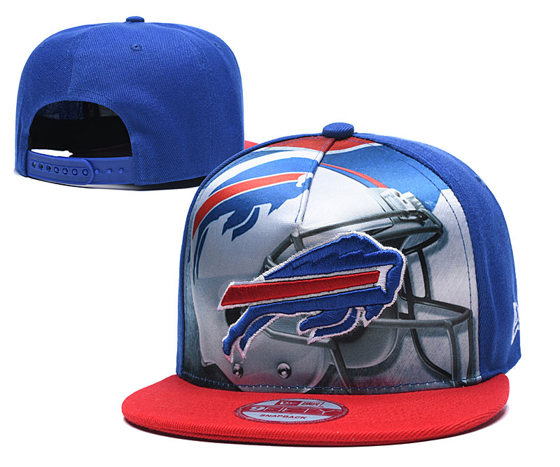 Bills Team Logo Blue Red Adjustable Leather Hat TX