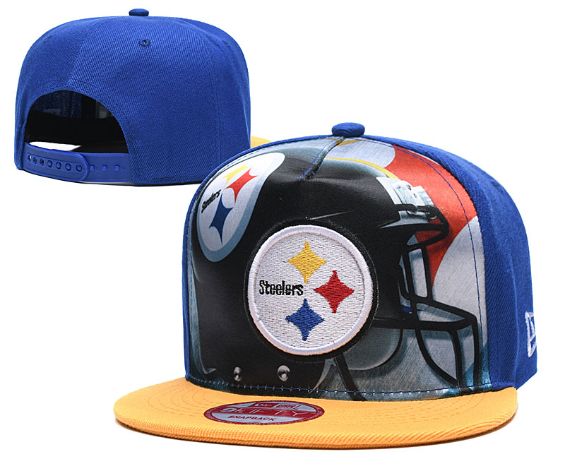Steelers Team Logo Blue Yellow Adjustable Leather Hat TX