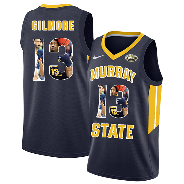 Murray State Racers 13 Devin Gilmore Navy Fashion College Basketball Jersey