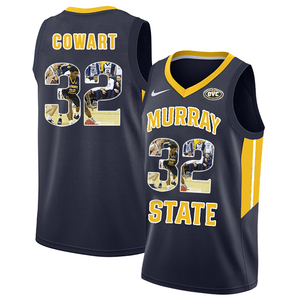 Murray State Racers 32 Darnell Cowart Navy Fashion College Basketball Jersey