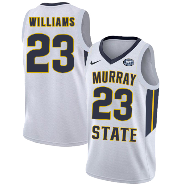 Murray State Racers 23 KJ Williams White College Basketball Jersey