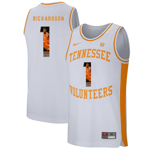 Tennessee Volunteers 1 Josh Richardson White Fashion College Basketball Jersey