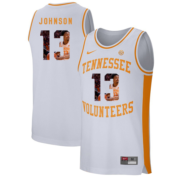 Tennessee Volunteers 13 Jalen Johnson White Fashion College Basketball Jersey