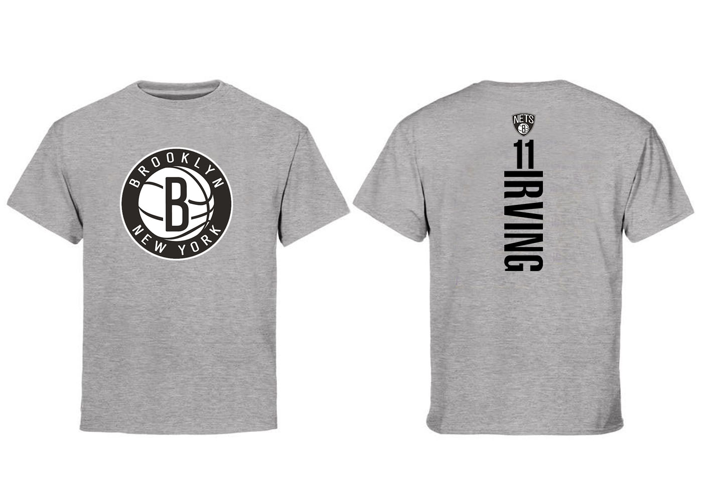 Brooklyn Nets 11 Kyrie Irving Gray T-Shirt