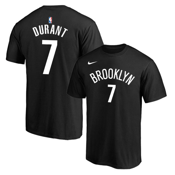 Brooklyn Nets 7 Kevin Durant Black Nike T-Shirt