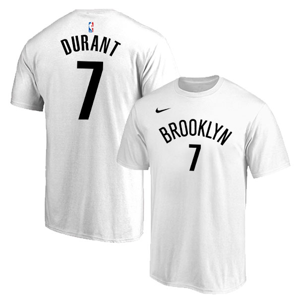 Brooklyn Nets 7 Kevin Durant White Nike T-Shirt