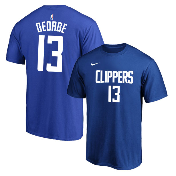 Los Angeles Clippers 13 Paul George Blue Nike T-Shirt