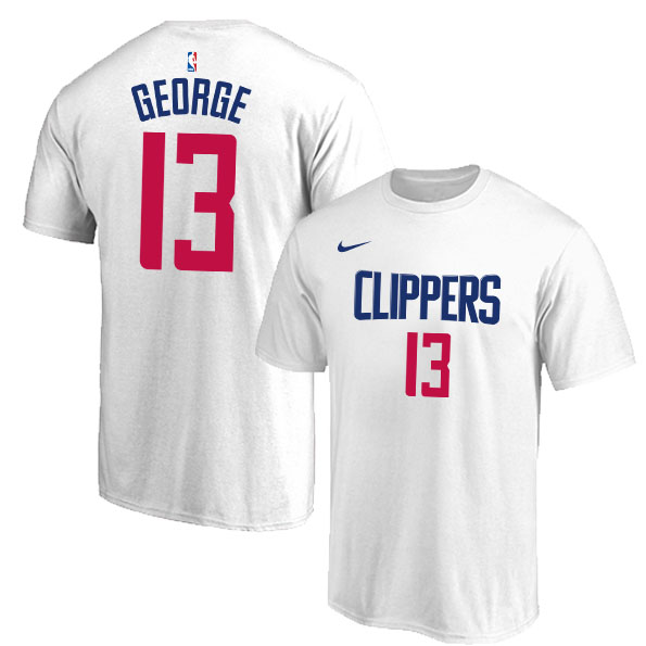 Los Angeles Clippers 13 Paul George White Nike T-Shirt