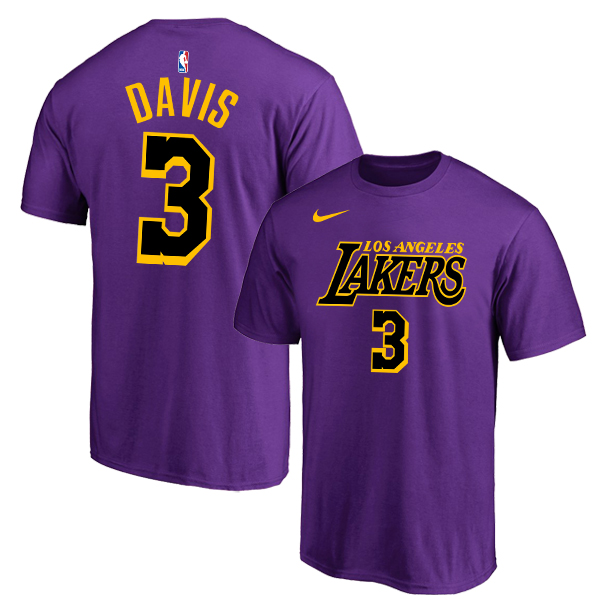 Los Angeles Lakers 3 Anthony Davis Purple City Edition Nike T-Shirt