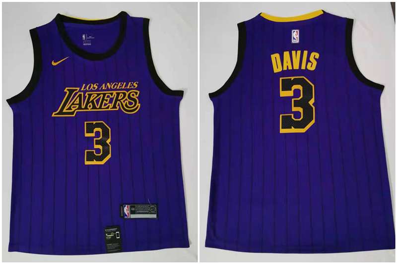 Lakers 3 Anthony Davis Purple City Edition Nike Swingman Jersey