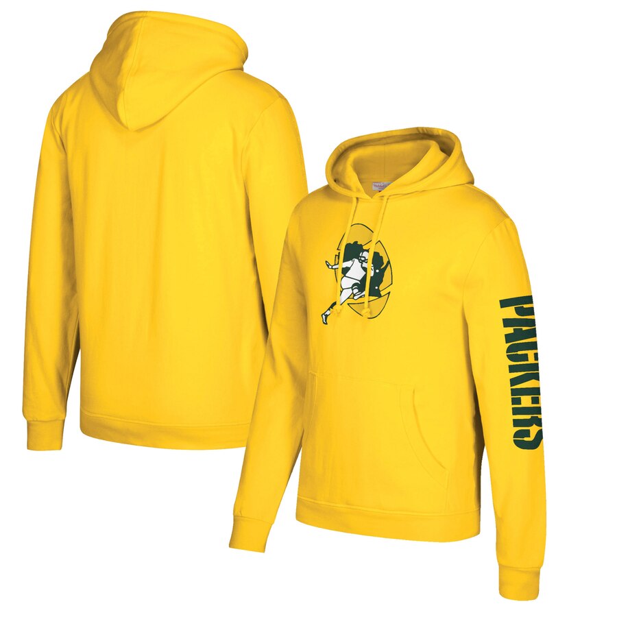 Green Bay Packers Mitchell & Ness Classic Team Pullover Hoodie Gold