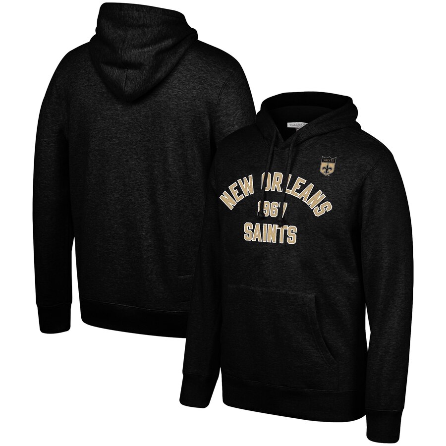 New Orleans Saints Mitchell & Ness Team History Pullover Hoodie Black