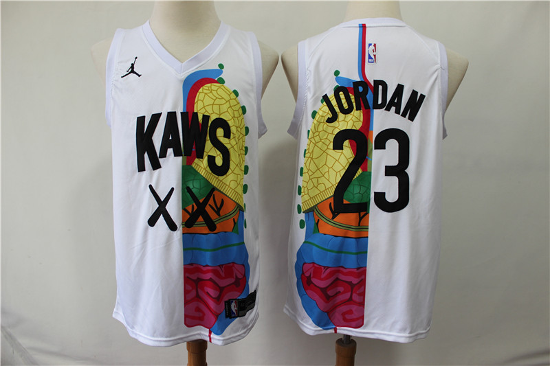 KAWS X Jordan 23 Michael Jordan White NBA Jersey