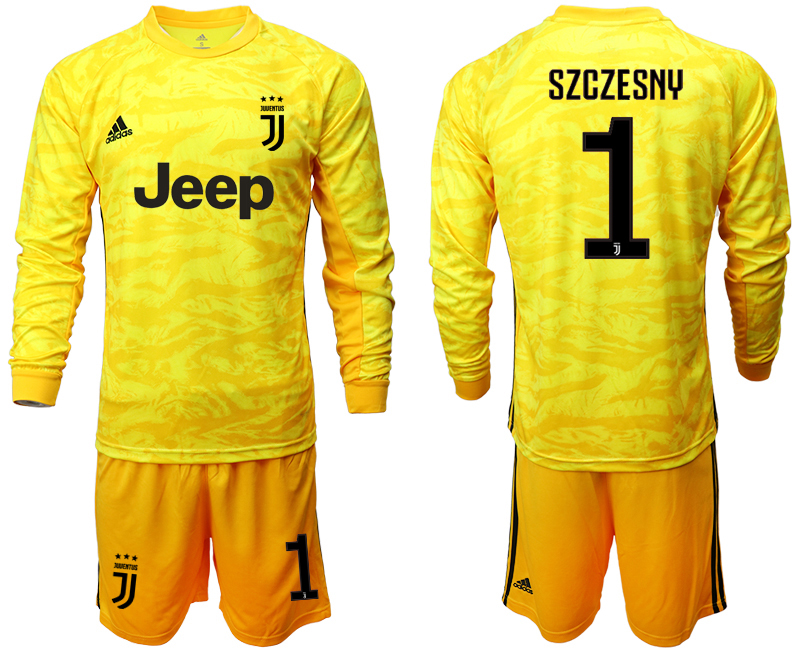 2019-20 Juventus 1 SZCZESNY Yellow Long Sleeve Goalkeeper Soccer Jersey