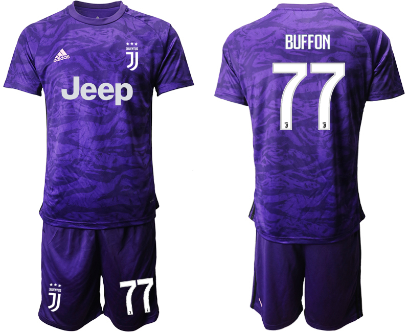 2019-20 Juventus 77 BUFFON Purple Goalkeeper Soccer Jersey