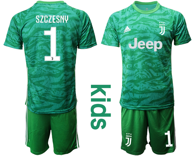 2019-20 Juventus 1 SZCZESNY Green Youth Goalkeeper Soccer Jersey