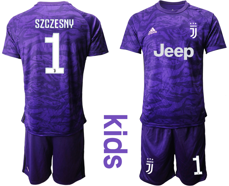 2019-20 Juventus 1 SZCZESNY Purple Youth Goalkeeper Soccer Jersey